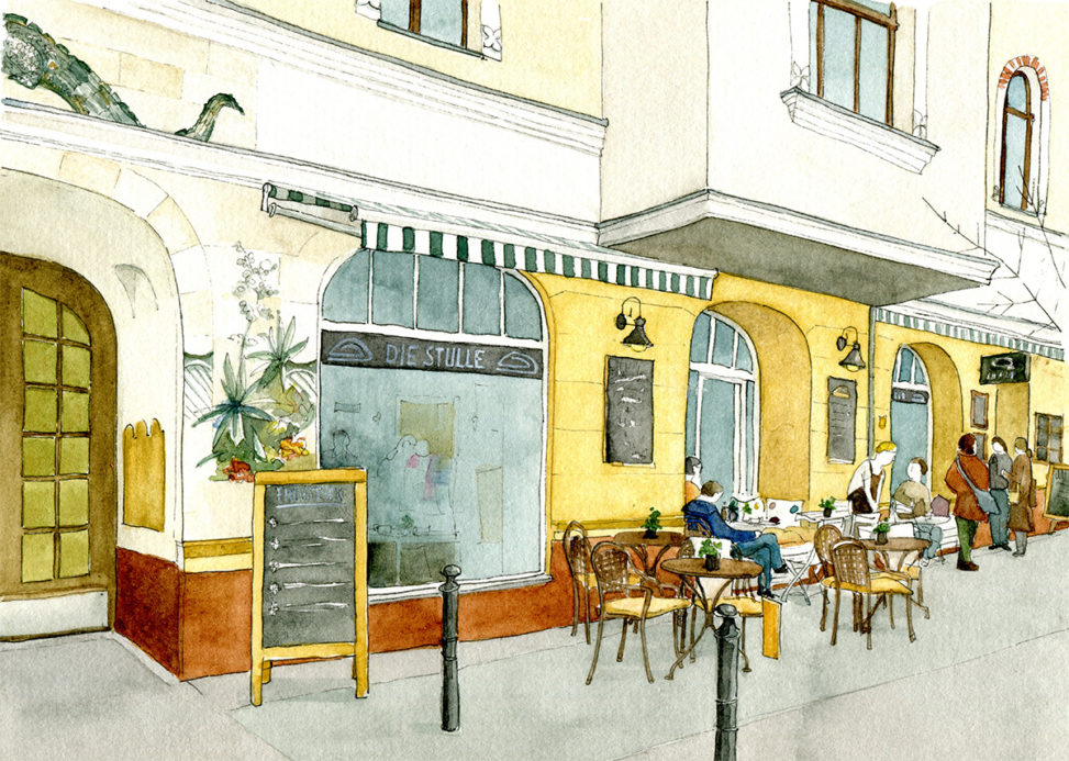 Illustration des Cafés Die Stulle