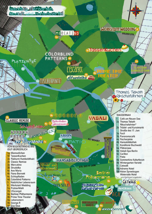 Stadkarte der Bezirke Tiergarten und Wedding