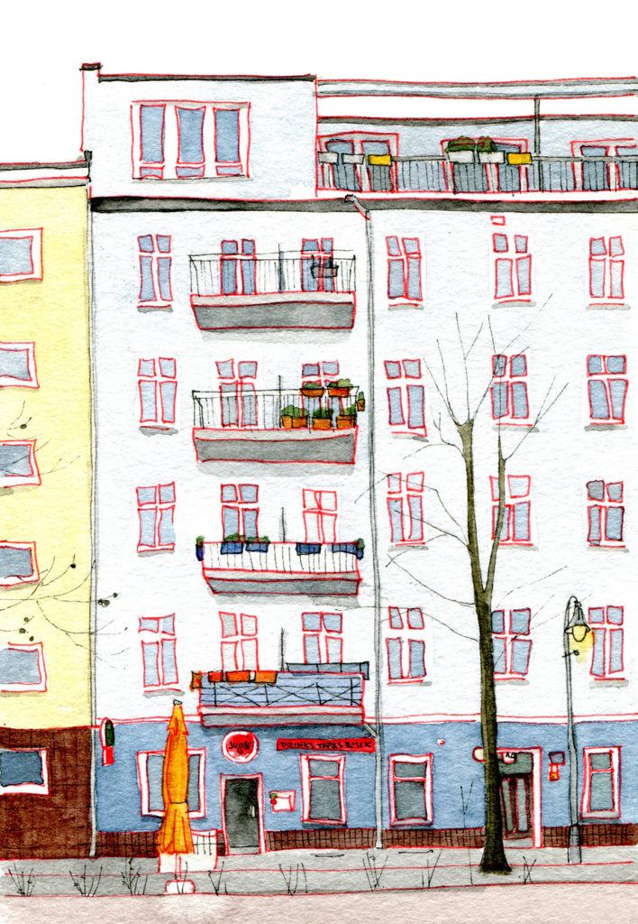Sugar Tapas Bar Wilhelmshavener Straße Berlin Illustration Sugar Tapas Bar, Sara Contini-Frank