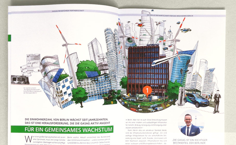 Illustration Smart City für das Kapitel "Die Rolle der Wirtschaft für das wachsende Berlin"